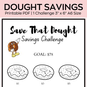 A6 Save the Dougth Challenge Fund Savings Challenge, Mini Savings Challenge, Save 78 Dollars, Low Budget planner, Fits A6 Cash Envelope