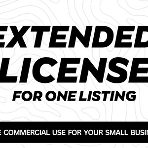 EXTENDED Lizenz für 1 Listing, Print On Demand, Kommerzielle Lizenz für Sublimation