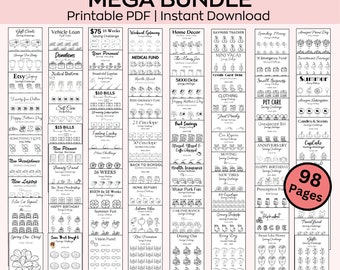 Money Savings challenges mega bundle, A6 saving Tracker Printables, Mini Savings Challenge, Budget Binder, Finance Planner, 100 Envelopes