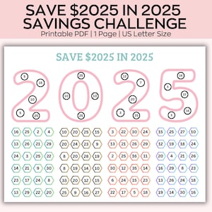 Risparmia 2025 nel 2025 E risparmia 225 nel 2025 Risparmi, Sfide di risparmio per i redditi bassi, Sfida di risparmio stampabile, Risparmi mensili.