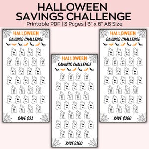 A6 Halloween Savings Challenge, Mini Halloween Saving Challenges, Money Saving Tracker, A6 Budget Binder,100  Envelope Challenge.