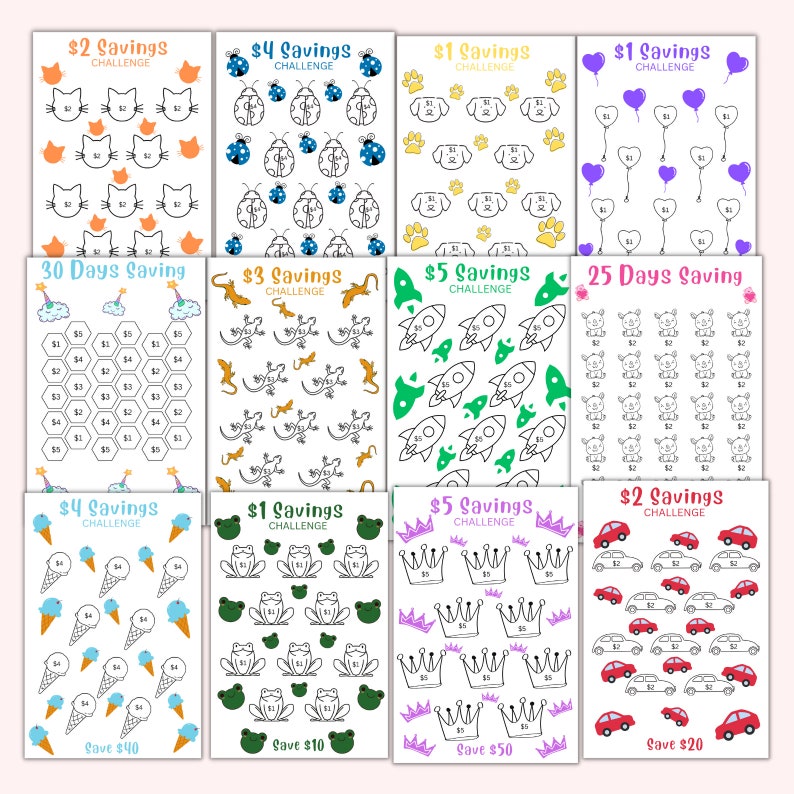 Ultimate Kids Savings Challenge Bundle, Mega A6 Flower Savings ...