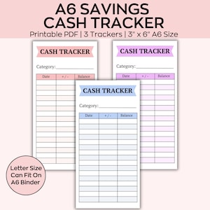 Cash Tracker Inserts Printable, A6 Cash Tracker, 100 Envelopes Cash Stuffing, Cash Envelopes Expense, Tracker Savings Tracker