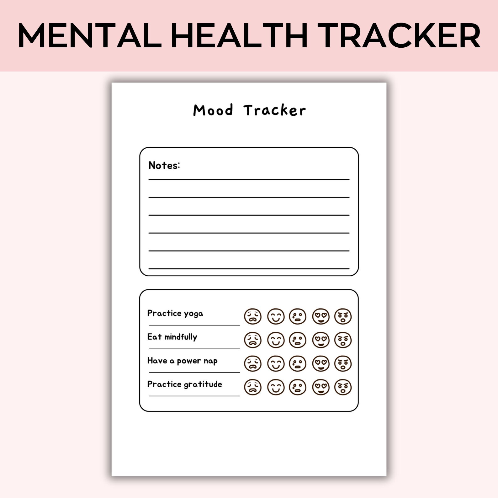 Mental Health Tracker Bundle, A5 Printable Journal Pages, Self Care ...