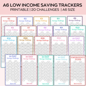 Low Income Savings Challenge Printable, A6 Mini Savings Challenge bundle, Money Saving Challeng, Saving Tracker, 100 Envelope Challenge Cash