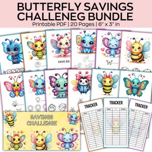 Butterfly savings challenge, Love Savings Challenges, Valentine&#39;s Day Budgeting, Mini Savings Challenge, Finance Planner, Low Income Saving