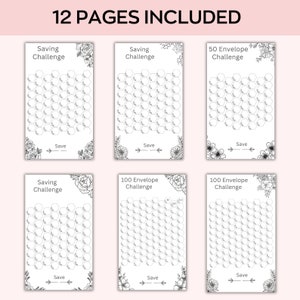 A6 Savings Challenge Printable, Customize Floral Savings Challenge, A6 ...