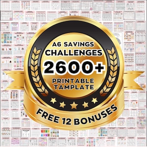 2500+ mega bundle A6 Savings Challenge, Low Income Savings, A6 Money Savings, raccoglitore di budget, pianificatore finanziario, buste Cash Stuffing