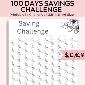 A6 Savings Challenge Printable, Customize Floral Savings Challenge, A6 ...