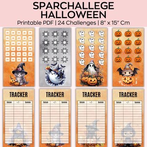 Halloween-Spiel Spar-Challenges Planer, Geister-Spar-Challenges, Low-Budget-Challenge, Income Spooky Spar-Challenge.