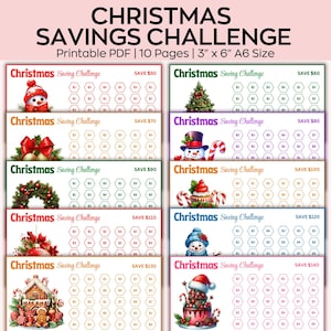 Gioco di risparmio A6 Natale, Raccoglitore di bilancio A6, Risparmio di Natale, Money Tracker, Holiday Envolped