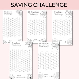 A6 Savings Challenge Printable, Customize Floral Savings Challenge, A6 ...