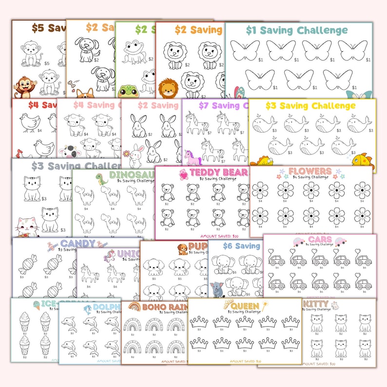 Ultimate Kids Savings Challenge Bundle, Mega A6 Flower Savings ...