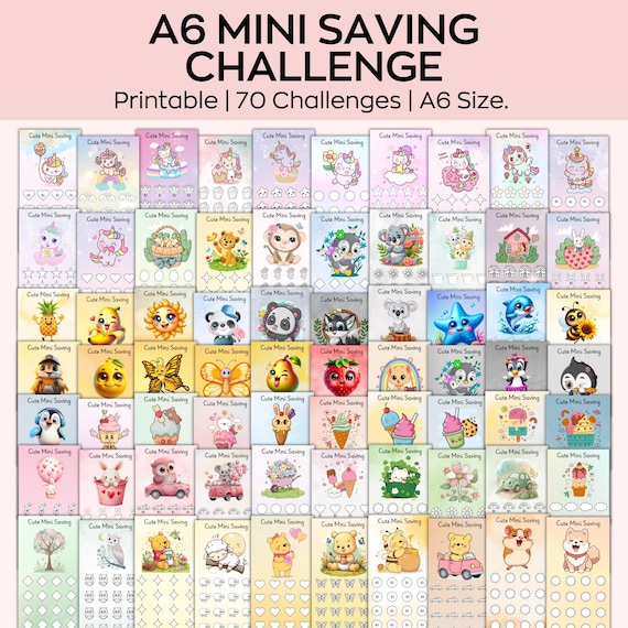 A6 Mini Saving Challenge, Money Saving Challenge, Budget Binder, Cash Envelope, Cash Stuffing, Low Income Savings Challenge, Money Tracker