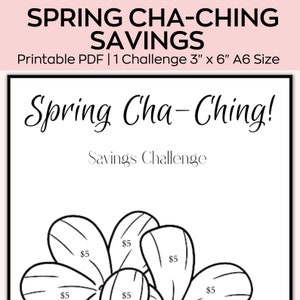 A6 Spring Cha Ching Spar-Challenge, Mini-Spar-Challenge, Sparen Sie 100 Dollar, Planer mit kleinem Budget, Sparen Sie druckbar, passend für A6 Bargeld-Umschlag