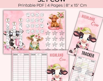 A6 Savings Challenge Cows Folding card, Mini Savings Challenge, Money Savings Tracker Printable, Finance Planner, 100 Envelope