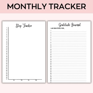Monthly Tracker Bundle, A5 Printable Journal Pages, Everyday Habit ...