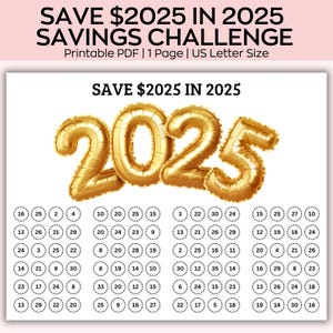 Save 2025 in 2025 AND Save 2025 in 2025 Savings, Low-income savings challenges, Saving Challenge Printable, Monthly Money Saving