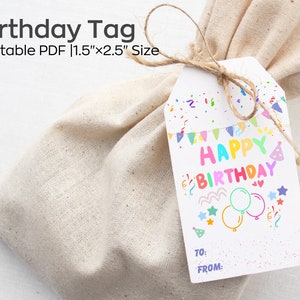 Étiquette de joyeux anniversaire imprimable, aquarelle, idées cadeaux d'anniversaire pour les amis et la famille, étiquettes cadeaux modifiables, étiquette de cadeau personnalisée, étiquettes personnalisées