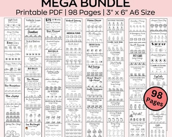 Money Savings challenges mega bundle, A6 saving Tracker Printables, Mini Savings Challenge, Budget Binder, Finance Planner, 100 Envelopes