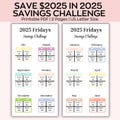 2025 Friday Savings Challenge Save 811 Dollars Low Budget Fits A6 Envelopes Blank Savings Trackers Mother Day Challenge Easter savings.