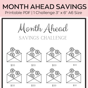 A6 Maand vooruit Fund Savings Challenge, Mini Savings Challenge, Bespaar dollars, Low Budget planner, Past op A6 Cash Envelope, Persoonlijke Financiën