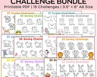 Kids Savings Challenge Printable,Mini Saving Challenge,Money Saving Challenge,Set of 12A6 Ice Cream Challenge,printable Children Tracker