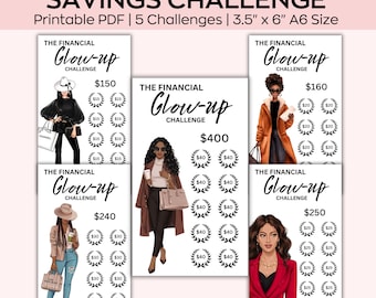 Saving challenges printable, A6 Black Girl Planner, Cash Envelope, Money Savings Challenge, Sinking Funds, Goal Saving tracker
