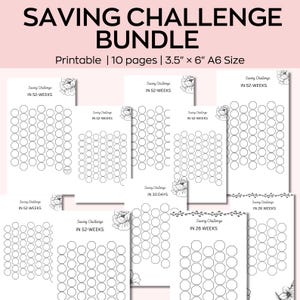 A6 Savings Challenge Printable, Customize Floral Savings Challenge, A6 ...