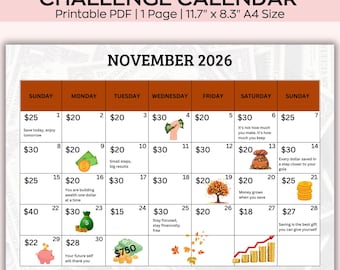 Druckbarer Kalender 2026, Monatsplaner Landschaft, Minimaler Monatskalender 2026 druckbar, Wandkalender 2026