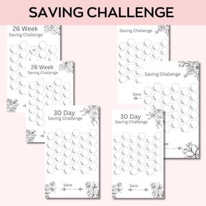 A6 Savings Challenge Printable, Customize Floral Savings Challenge, A6 ...
