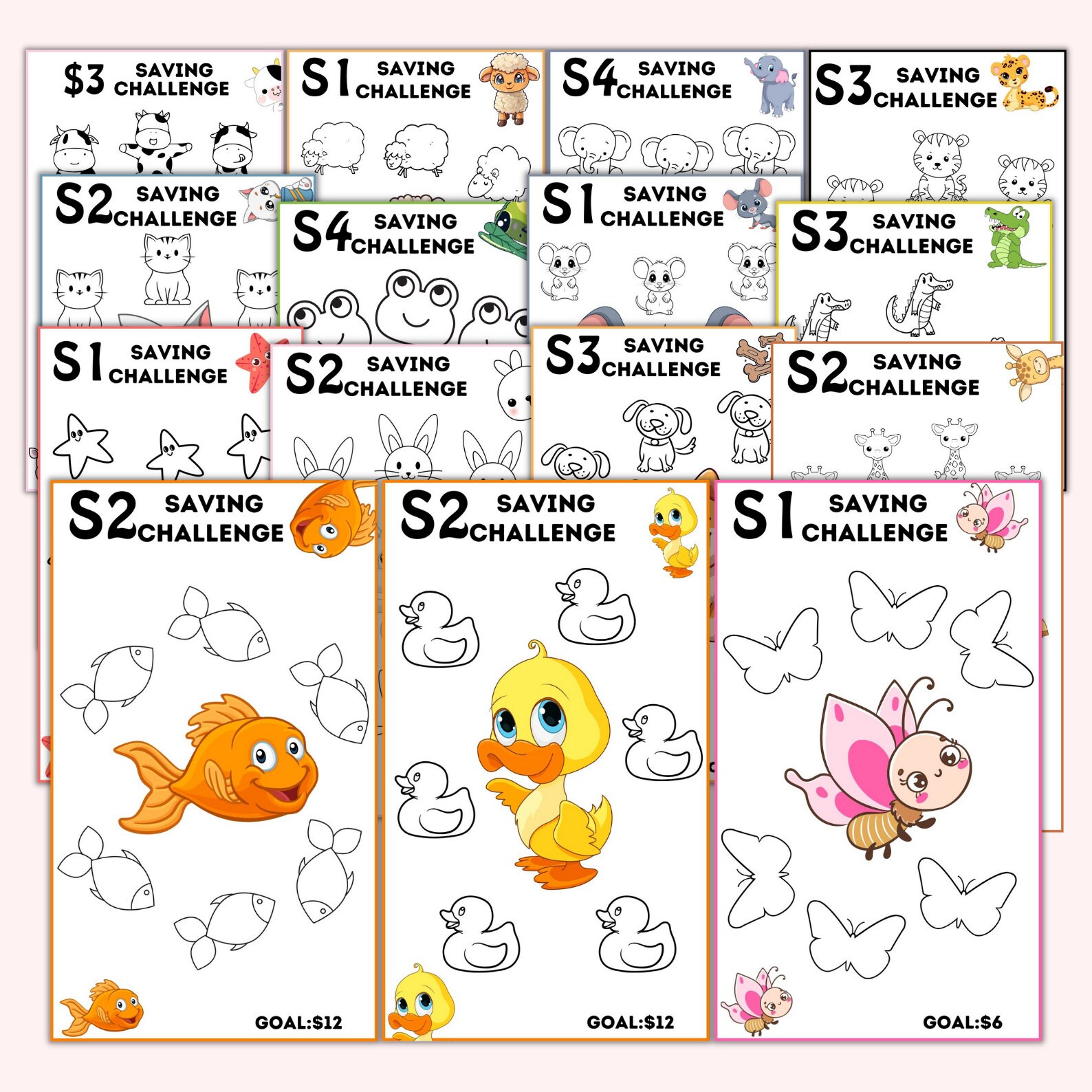 Ultimate Kids Savings Challenge Bundle, Mega A6 Flower Savings ...