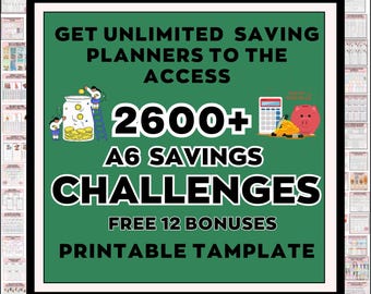 2500+ mega bundle A6 Savings Challenge, Low Income Savings, A6 Money savings,  budget binder, finance planner, Cash Stuffing envelopes
