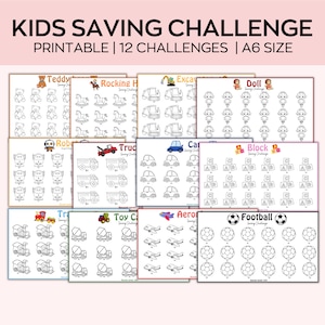 Kids Savings Challenge Printable,Mini Saving Challenge,Money Saving Challenge,Set of 12A6 Ice Cream Challenge,printable Children Tracker