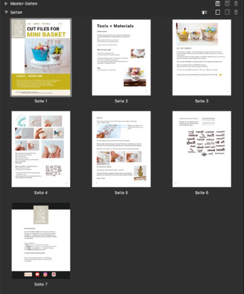 Miniature DIY Dollhouse Baskets SVG Cut Files Instructions PDF for