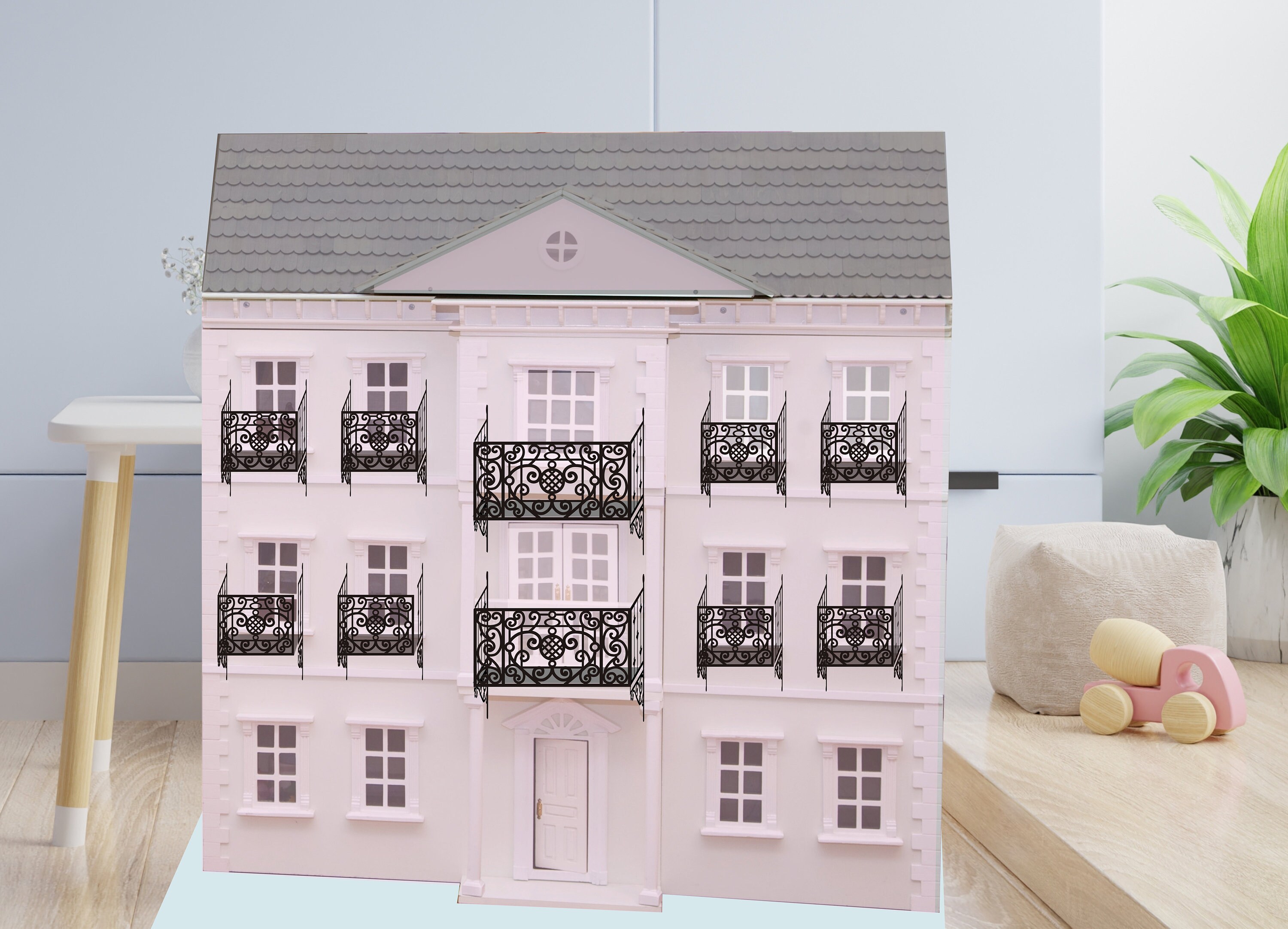 r. Lavishly Ornamental Wrought Iron Dollhouse Balconies – 2