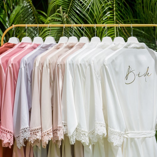 Satin Bridesmaid Robes Wedding Party Robes Personalised Etsy Australia