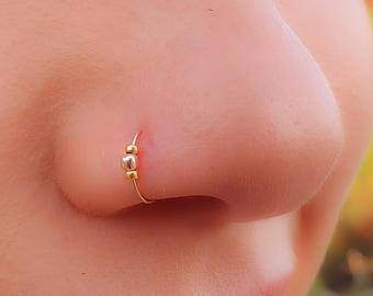 Fake Clip On Nose Ring 24g - 14k Gold Filled - No Piercing Needed