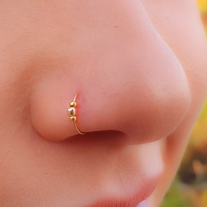 Fake Clip On Nose Ring 24g - 14k Gold Filled - No Piercing Needed