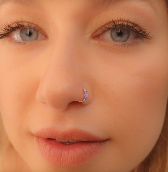 Fake Faux Clip On 925 Sterling Silver Wire Spring Nose Hoop Ring Fake Faux Clip On 925 Sterling Silver Wire Spring Nose Hoop Ring