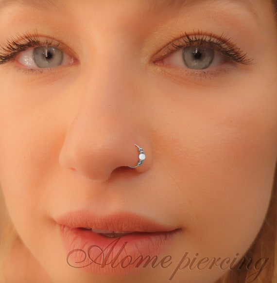 Opal nose sale ring hoop