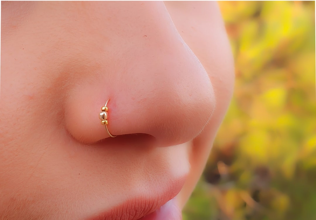Buy Indian Designer Small Golden Nose Ring Crock Screw at Amazon.in