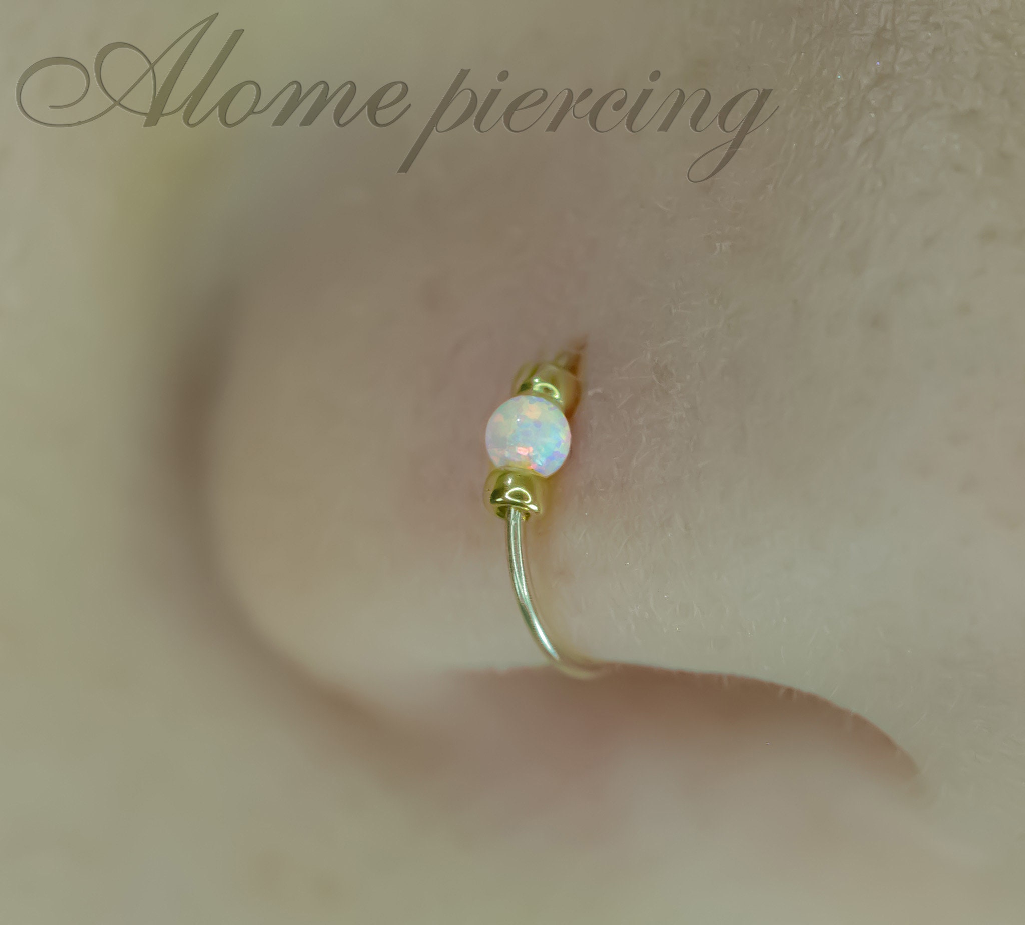 Sol and Venus Blue Opal Nose Ring - Add a Touch of Glamour to Your Sty