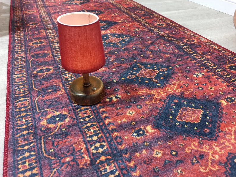 Red Vintage Runner Rug Burgundy Cherry Terracotta Fire 3x10 Etsy