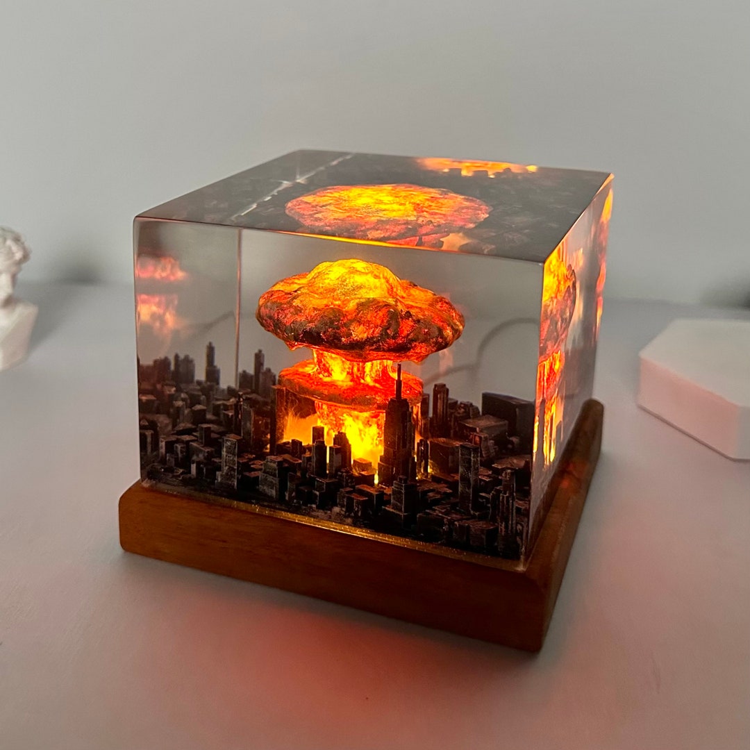 Explosion Bomb Resin Lamp, Atomic Bomb Resin Night Light, 3D Resin LED