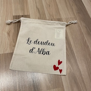 Pochon personnalisé / sac de change / sac à doudou / sac crèche / sac personnalisé / école / sac vêtement bébé / tenue naissance / maternité image 4