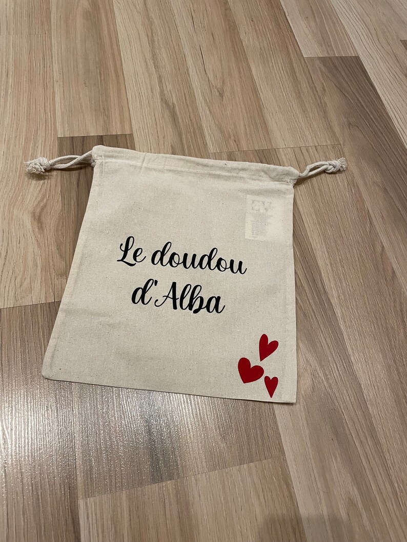 Pochon personnalisé / sac de change / sac à doudou / sac crèche / sac personnalisé / école / sac vêtement bébé / tenue naissance / maternité image 4