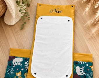 Tapis à langer nomade personnalisé bébé  – Matelas à langer de voyage avec serviette amovible – Cadeau naissance - Matelas à langer pliable