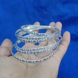 Handmade Sterling Silver Stacking Bangle Set - 7 Day Bangles