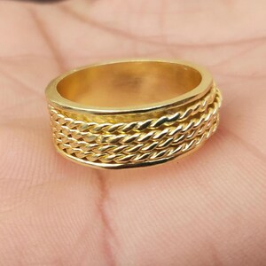 Hammered Spinner Ring: 925 Silver Plated Anxiety Ring